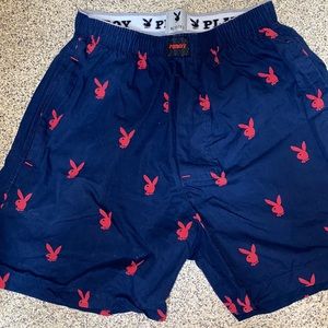 PLAYBOY repeating rabbit head lounge shorts